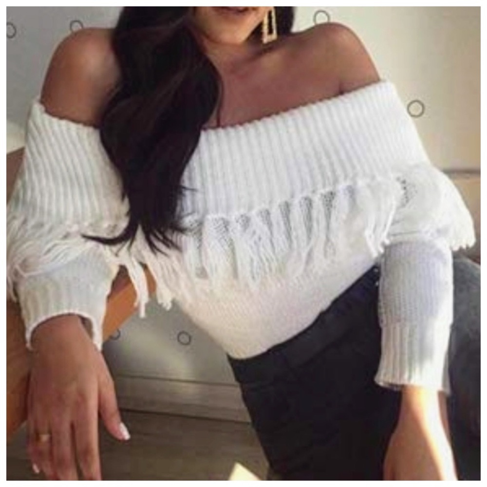 Off The Shoulder Sweater - Picture 2 of 8